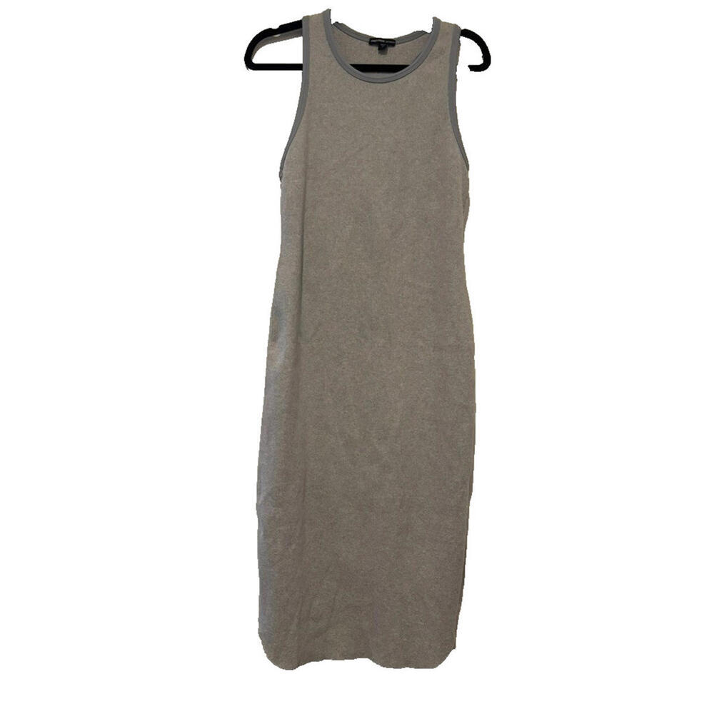 James Perse sz 3 (sz L) thick stretch grey racer back long tank dress cotton3129